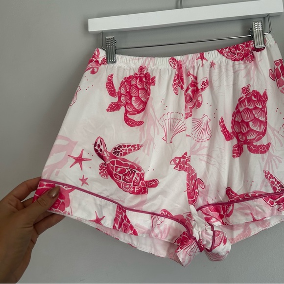 Amazon Pink Turtle Pajama Set size medium trending vacation summer pj set - Picture 8 of 12